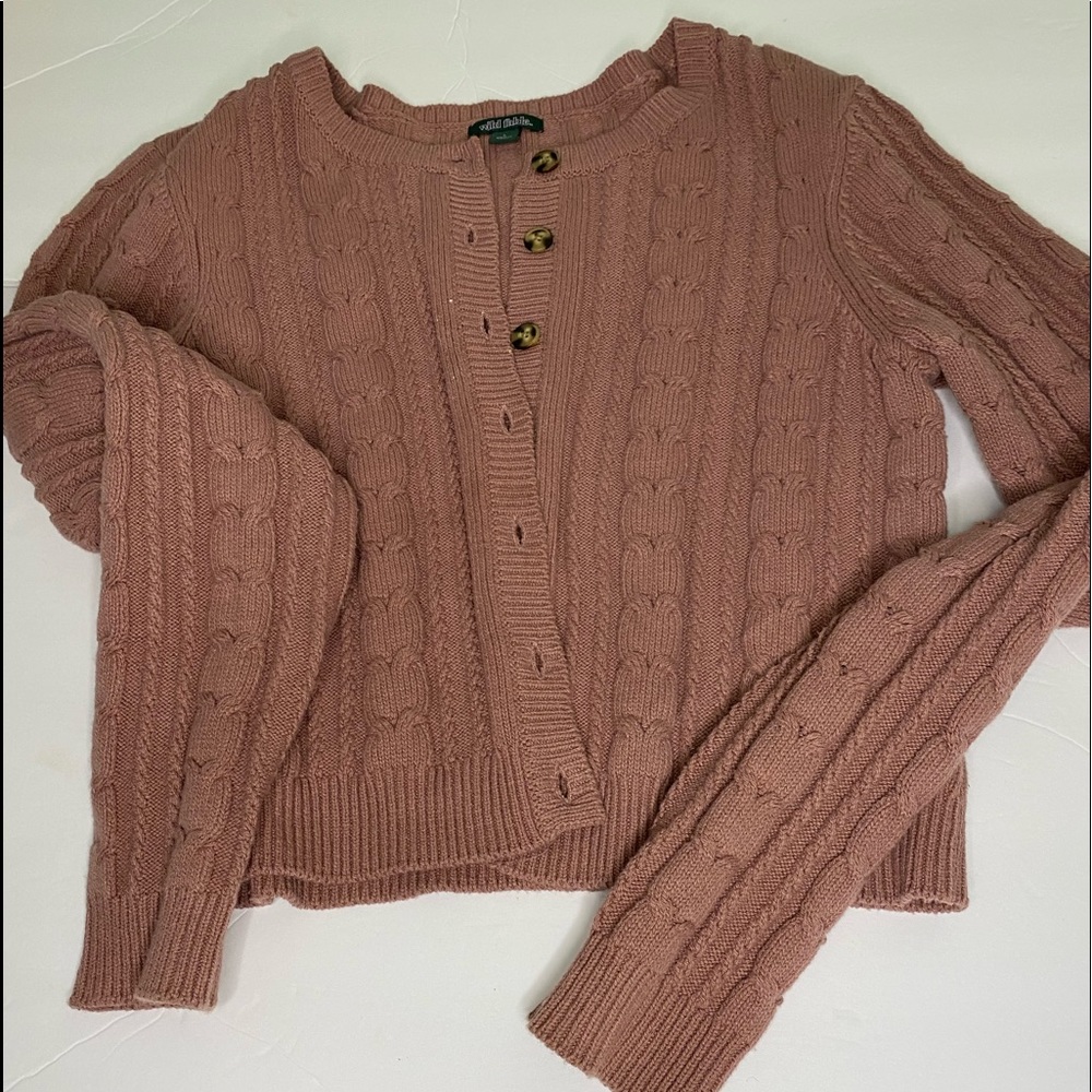 Dusty pink Wild Fable crop cardigan sweater size large